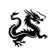 Naklejka premium dragon on black background