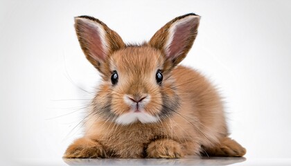 Obraz premium Cute Adorable Fluffy Rabbit Isolated On Transparant Background
