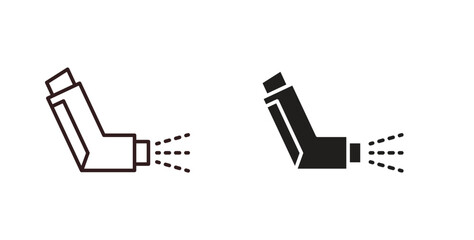 Inhaler icon with glyph and line. black vector icons for Web UI © Sabrin