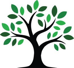 tree icon vector silhouette nature growth symbol for branding identity