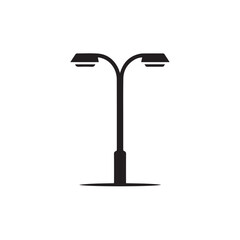 streetlamp urban lighting pole silhouette vector for maps