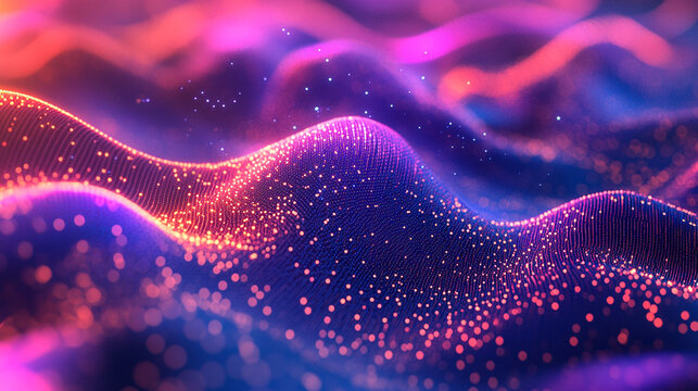 A swirling nebula of glowing data-like dots forming a dynamic sphere of energy, visualizing machine learning and data analysis through motion, particles, and digital flow.