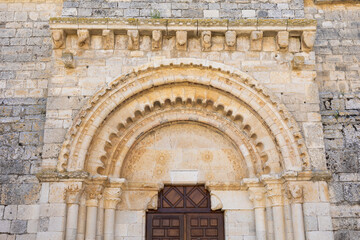 Romanesque façade of the Church of Santa Maria de Wamba, Valladolid