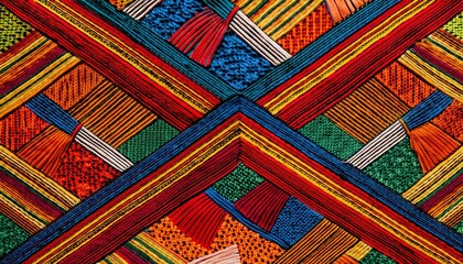 Vibrant Geometric Ndebele Textile Pattern South African Traditional Art