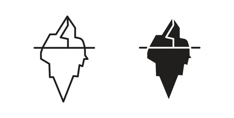 Iceberg icon concept set. Simple icon collection