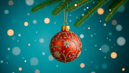 Beautiful background Christmas decoration with Christmas tree balls with.
