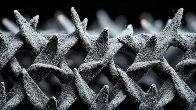 Detailed shot of braided wire formation showcasing intricate weaving and consistent texture crafted by automated machinery.
