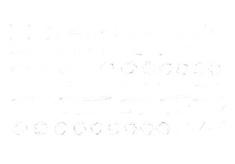 White Chalk Scribbles Arrows Underlines Circles and Check Marks Isolated on Transparent Background PNG