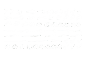White Chalk Scribbles Arrows Underlines Circles and Check Marks Isolated on Transparent Background PNG