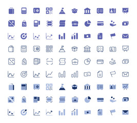 Business small vector icons set.