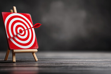 A red target with a red arrow pointing to it