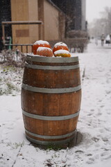 pumpkin decorations on the city streets