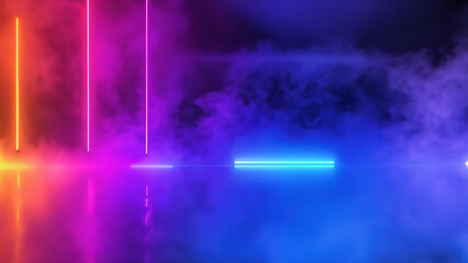 NEON blue purple and green mint color gradient curve background.