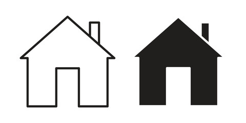 House icon set. Outline symbol editable.