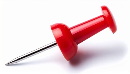 Red Push Pin Isolated On White Background