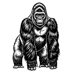 Fototapeta premium Gorilla against white background