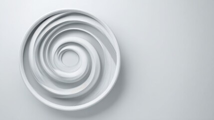 Elegant circular abstract design in white spiral pattern for modern decor