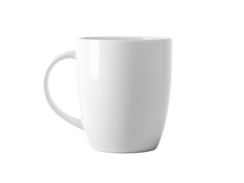 Simple white ceramic mug on a plain background perfect for beverages and daily use at home or office
