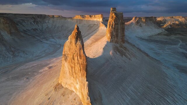 Mangystau. View of the cliffs of the Ustyurt plateau in Western Kazakhstan.