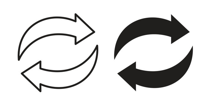 Exchange icon flat and stroke collection for ui ux work.