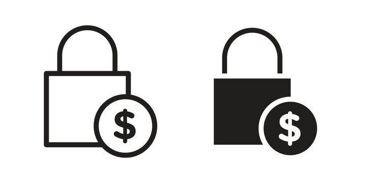 Fixed price icon flat and stroke collection for ui ux work.