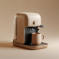 Minimalist Home Espresso Coffee Machine 3D Render