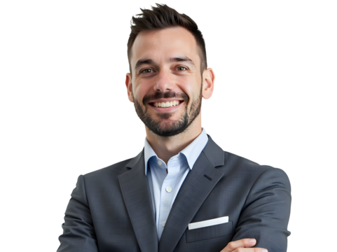 Handsome employee isolated