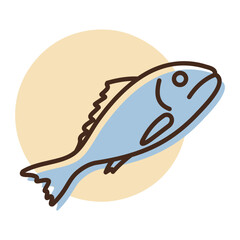 Fresh Raw Fish Minimalistic Flat Icon