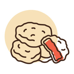 Fried Chicken Nuggets Minimalistic Flat Icon