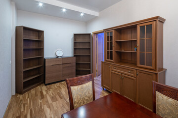 Fototapeta premium Interior photo of Living room with furniture, table and decorative elements.