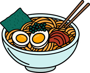 Delicious Ramen Bowl Vector Illustration