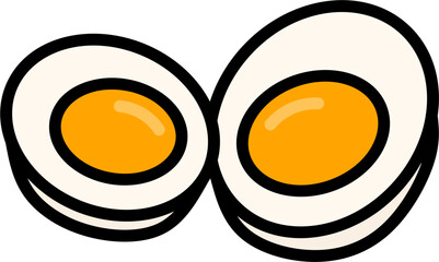 Boiled Egg Halves Illustration