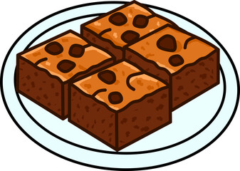 Delicious Brownie Squares Clipart