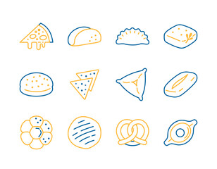 Diverse Savory Baked Goods Icons