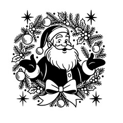 Santa Wreath Illustration

 

 

