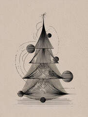 Geometric Christmas Tree Sketch