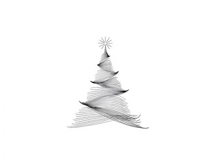 Abstract Christmas Tree Line Art