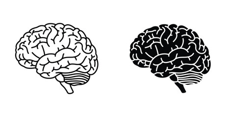 Human brain icon graphic design. Vector icon illustrations