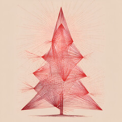 Minimalist Abstract Christmas Tree Illustration (Pink Tones)