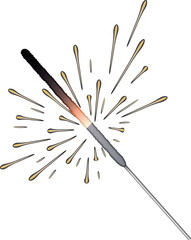 A sparkler is shown with a lot of white and yellow