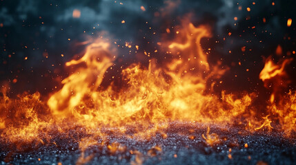 Slow motion flames rise against a dark background showing flowing fire glowing embers and heat energy creating a dramatic scene of power motion and transformation
