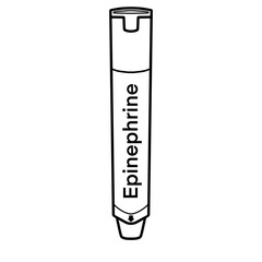 line drawing Epinephrine auto-injector illustration icon for allergy treatment © Still Leaning Days