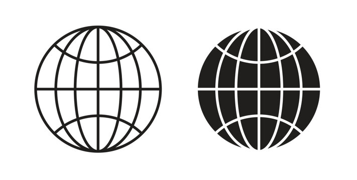 Globe icon in simple flat trend modern graphic design abstract logotype element