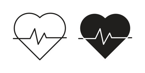 Heartbeat icon in simple flat trend modern graphic design abstract logotype element