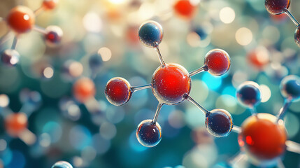 Floating molecule structures in a soft abstract space symbolizing connectivity scientific discovery invisible forces of nature and the complex networks that shape life and technology