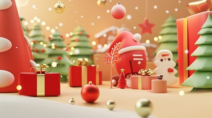 3D_Christmas_promotion_background
