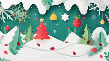 Paper-cut_style_Christmas_promotion_Banner