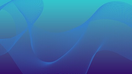 Abstract background with flowing blue lines and gradient from teal to dark blue color palette