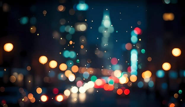 Abstract city lights bokeh at night
