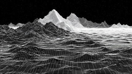 Abstract geometric data waves forming smooth flowing digital patterns with interconnected lines and glowing nodes creating a futuristic visualization of information flow technology networks and analyt